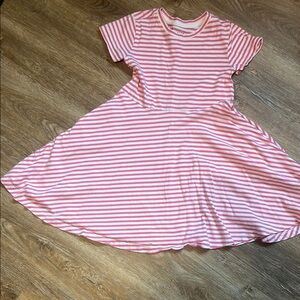 Pink and white Primary Striped Kids Dress